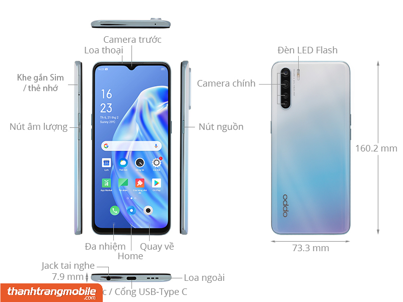 Thay màn hình Oppo A91 giá bao nhiêu